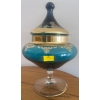 Image 2 : Vintage Hand Blown Italian Venetian Murano Aqua Blue Barware Glassware Empoli Style Dish Teal 22k Go
