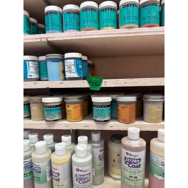 4 ounce whole row of under glaze   