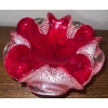 Image 4 : Beautiful Ruby Red Murano Art Glass Basket w/ Candy Dish 7T