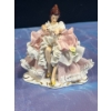 Image 1 : Vintage Dresen Capodimonte Lace Porcelain Seated Lady Figure 3.5H