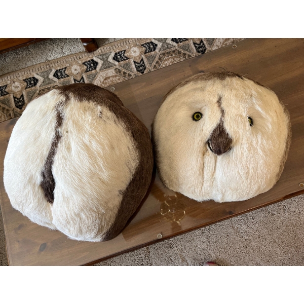 Ookpik faces can refer to the traditional Inuit toy. These are made from original fur from sheep’s h