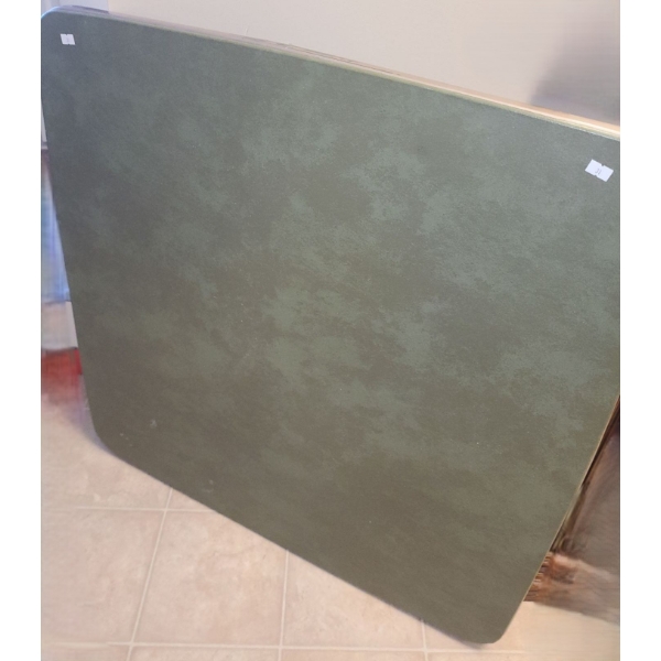 Vintage Samsonite Folding Metal Table w/ Vinyl Top 32.5 W, 32.5 D, 28 T