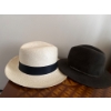 Image 1 : Hats: White Panama Straw Hat and Brown Felt Hat