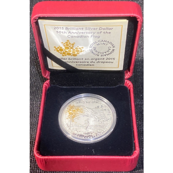 2015 50th Anniversary of the Canadian Flag Fine Silver Coin 23.17 Grams