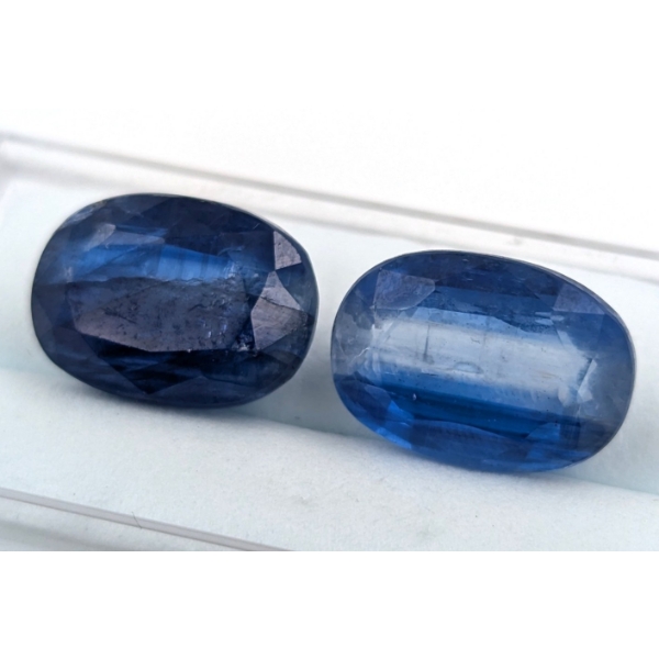 16.86 ct Certified Blue Kyanite gemstone Pair ($13,488 Appraisal)