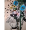 Image 2 : Metal Flowers: Black Basket 31 T, Flowers Various Heights and Flannel Back Vinyl Tablecloth