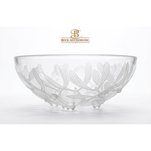 René Lalique "Gui" (Mistletoe) Bowl 10''WIDTH 4''HEIGHT INCHES.
