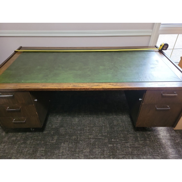 Military Issue Heavy Duty Vintage Desk 71x26x31 Oak