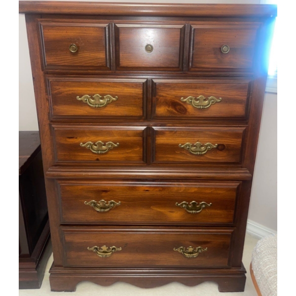 Solid Wood Vintage Tallboy Dresser  31"x19"x51"tall