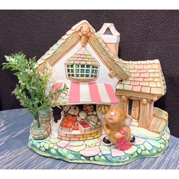 Pen Delfin Fruit Shop Scene (10x11) w/ Crying Rabbit Barney 