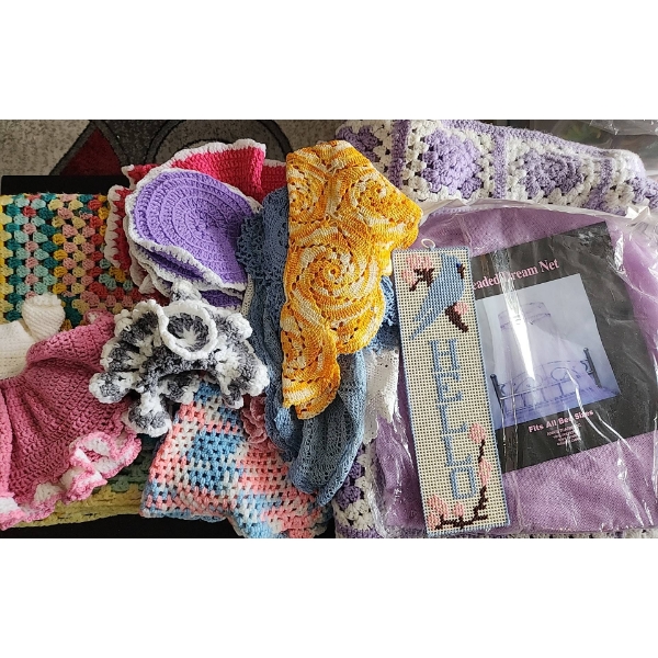 Crochet Blankets, Doilies, and Beaded Dream Bed Net