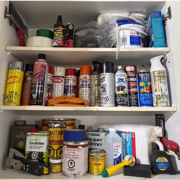 3 Shelves Stuffed Full Of Premium Painting Products & Accessories (mostly New)