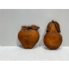 Chalk Fruit, Apple and Pear with Wood Texturing