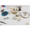 Image 4 : Costume Jewelry Lot Including Bracelets, Earrings, Brooch, Rings, and Bangles