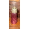 Image 1 : Antique Victorian Cranberry Red Glass Swirled Twist Round Sugar Shaker Muffineer  (5"tall)