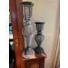 Image 3 : Solid Small Wood cabinet H32" L14" W10"With 2 Ornate Metal Candle Holders