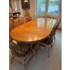 Image 1 : Country Oak Dining Table & Chairs 84L with 2 Leaves 42W 30.5H With 6 Chairs