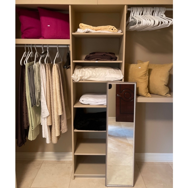 Closet Wide Selection of Linens & Tablecloths- Mirror & Hangers Included