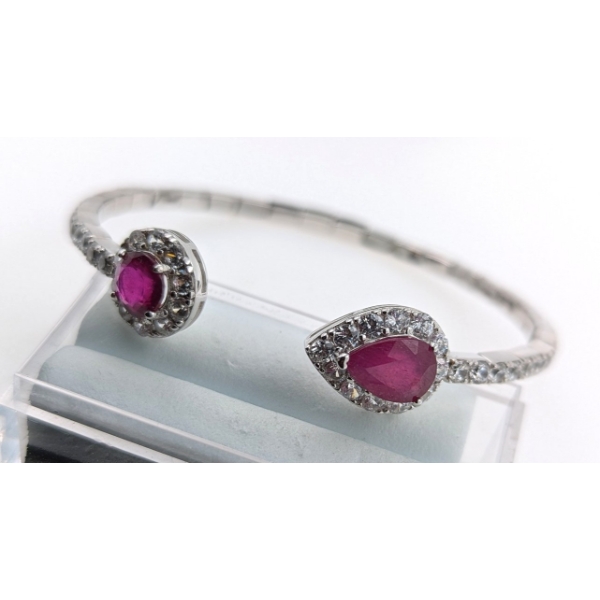 Silver Ruby gemstone Bracelet 12.3 ct Certified  Value ($10,132 Appraisal)
