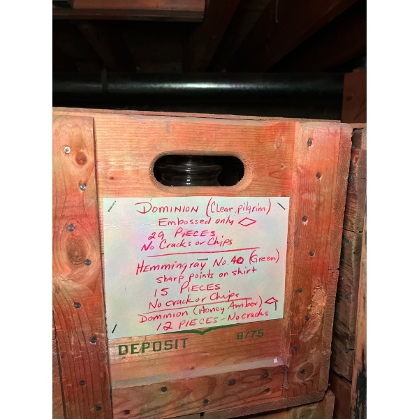  collection of insulators dominion clear Pilgrim embossed only 29 pieces no chips or cracks hemming 