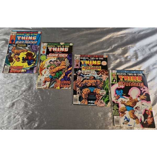 4 Vintage Comic Books- Marvel Two in One Presents The Thing