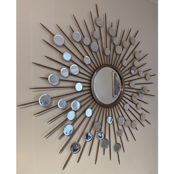 Raindrop Sunburst Style Wall Mirror 42x42