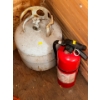 Image 1 : Set of Propane Tank (full) Plus a Fire Extinguisher, Extension Cords, Water Hose and more! 