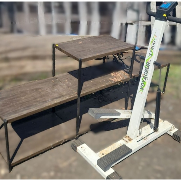 Voyageur Model ST400 Stepper 20 W, 35 D, 51 T and Metal Utility Shelf 71 W, 16 D, 30 T 