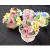 Image 1 : Porcelain Flowers Including: Blue and Yellow Roses 