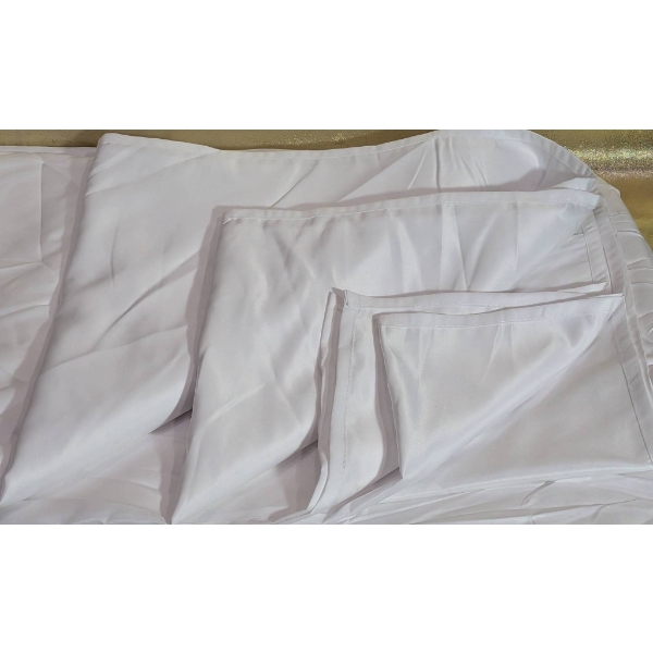 Large Shimmery White Fabric Sheet or Backdrop, 464 Inches by 116 Inches