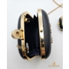 Image 3 :  Clutch-Jeweled Box Bag Looks Like Lagerfield Minaudière Panther , With Enamel Matching Pill Box 