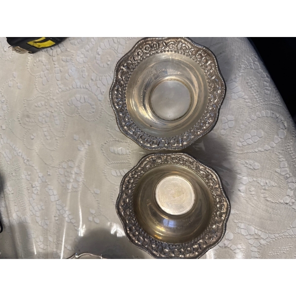 Sterling Silver Art Nouveau Bowls 4.5D 119g