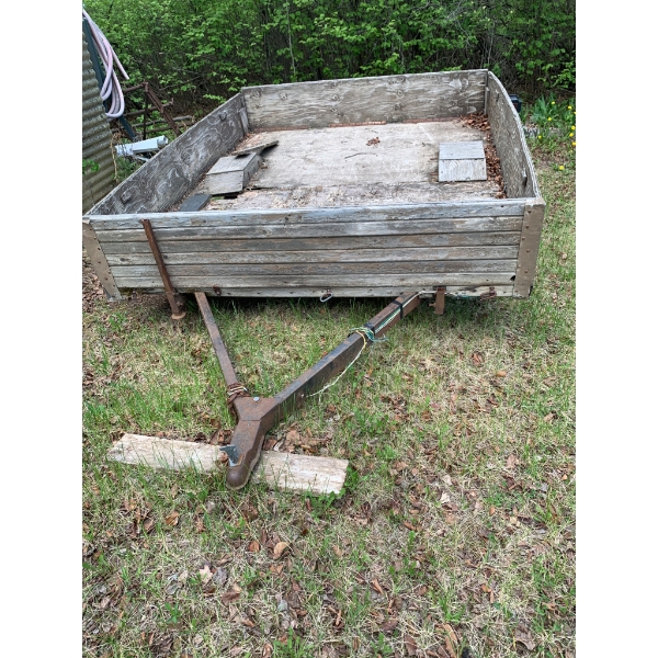 Wooden Flatbed Utility Trailer with Metal Frame