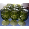 Image 2 : Vintage Indiana Avocado Green Kings Crown Pressed Glass Collection - Thumbprint