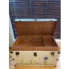 Image 8 : Hand Painted Trunk 40x20x21 w/ Vintage Magazine Rack Ottoman Decor & More