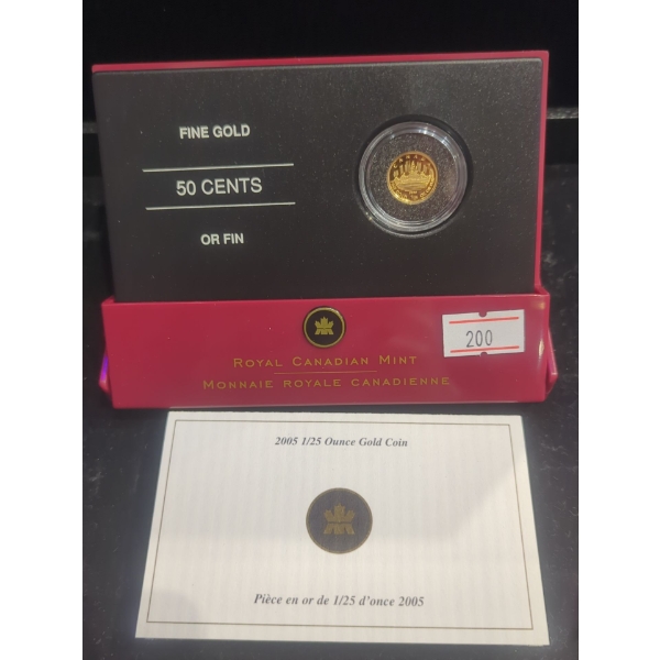 RCM 2005 1/25 Ounce Pure Gold 99.99 Coin 1.27g