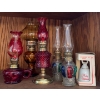 Image 1 : Colored Glass Oil Lamp Collection 7T