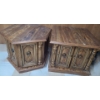 Image 1 : Pair of End Tables w/ Storage Cupboards- 27" Diameter,  20 T and Square Table 23W, 23 D, 20 T