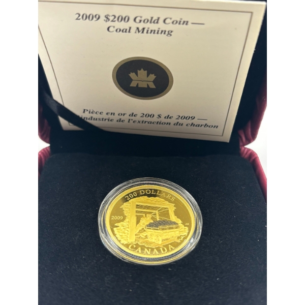  2009 $200 Coal Mining Trade - 22-kt. Gold Coin 16g Great for any collection