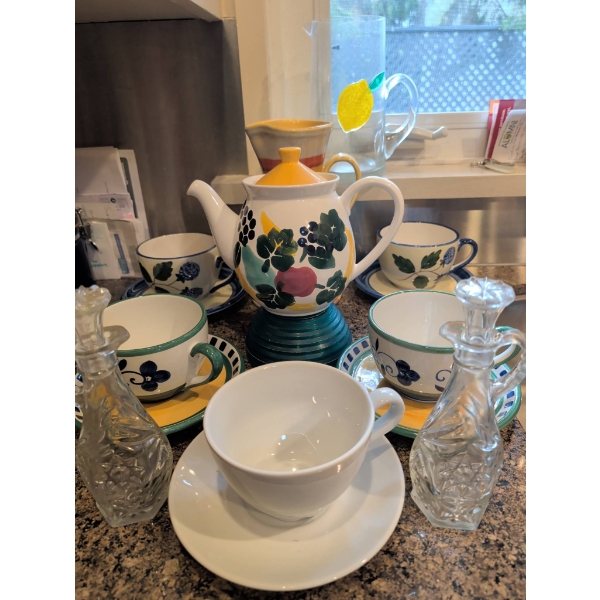 European Ceramic Dishware and Glassware Featuring Pillivuyt, RB, and Vietri