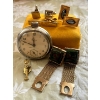 Image 1 : Vintage hickok cufflink green glass wrap around mesh cuff links, with 2 more sets of cufflinks, west