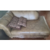 Image 2 : Leather Chaise w/ Carved Shell Detail 69 W, 38 D, 34 T 