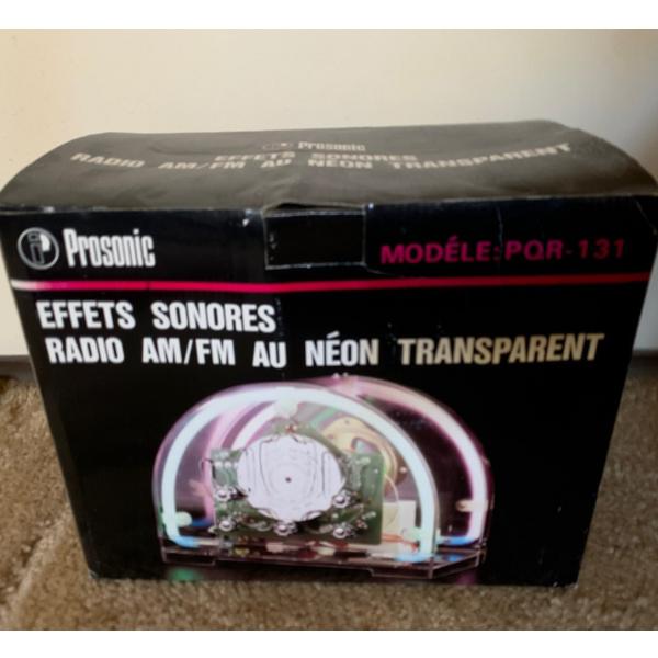 Prosonic Neon Transparent AM/FM Radio w/ Sound Effects