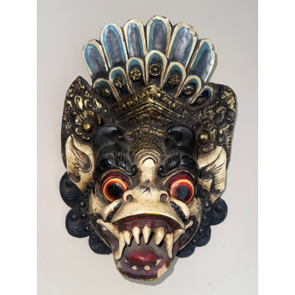 Rare Hand Carved & Painted Vintage Hanuman Mask (Barong) 12T