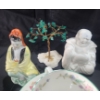 Image 2 : Celedon Crackle Vase 4" Base, 10 T, Asian Vase 11.5 T, Buddha 3.5 W, 5 T, Minton Teacups and More!