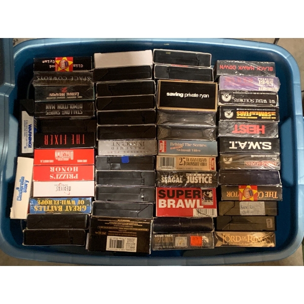 VHS Collection w/ Rubbermaid Tote