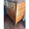 Image 2 : Antique Oak Dresser with 3 Drawers and Cabinet, Ornate Brass Pulls from the late 19th to early 20th 