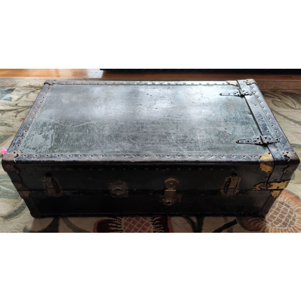 Antique Steamer Trunk Excelsior w/ Garment Locker Insert