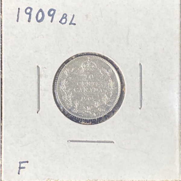 1909 F Canadian Dime 92.5% Silver