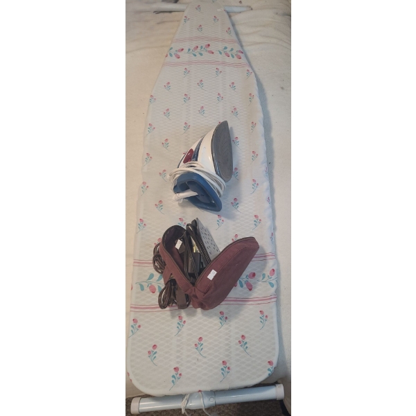 Full Size Ironing Board and Irons: T-Fal Aquaspeed Model 5375 , B&D Travel Steam Iron